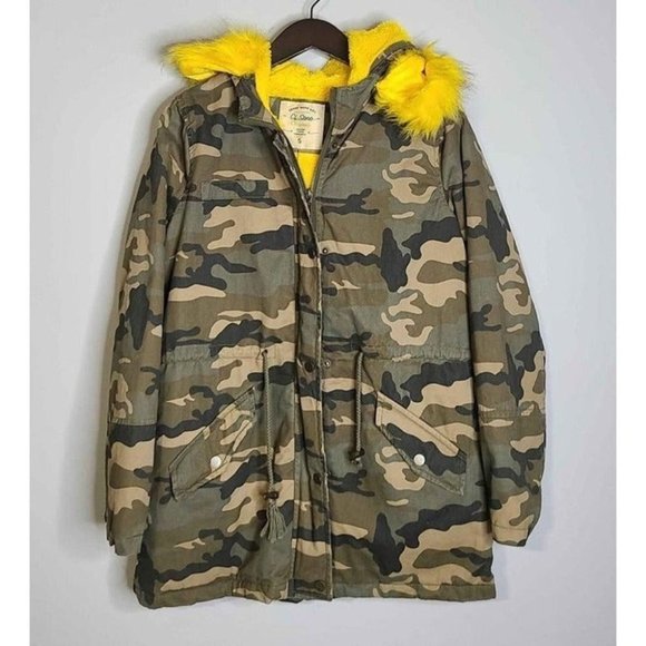 Ci Sono Jackets & Blazers - CI SONO Winter Jacket Coat Yellow Fur Hooded Camo Camouflage Army Green …